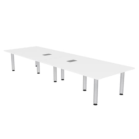 Skutchi Designs 45 in W, 120 in L, 29 in H, Engineered Wood Top, White H-REC-48119PT-09-EL